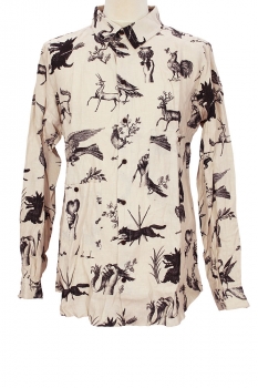 Aleksandr Manamis black print on off-white Noir Noir Classic Shirt